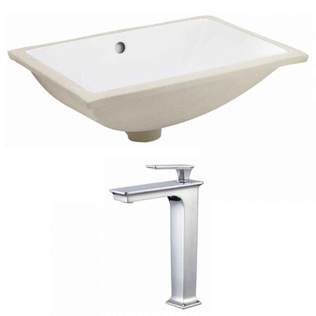 American Imaginations 18.25" W CUPC Rectangle Undermount Sink Set In White, Chrome Hardware AI-22890